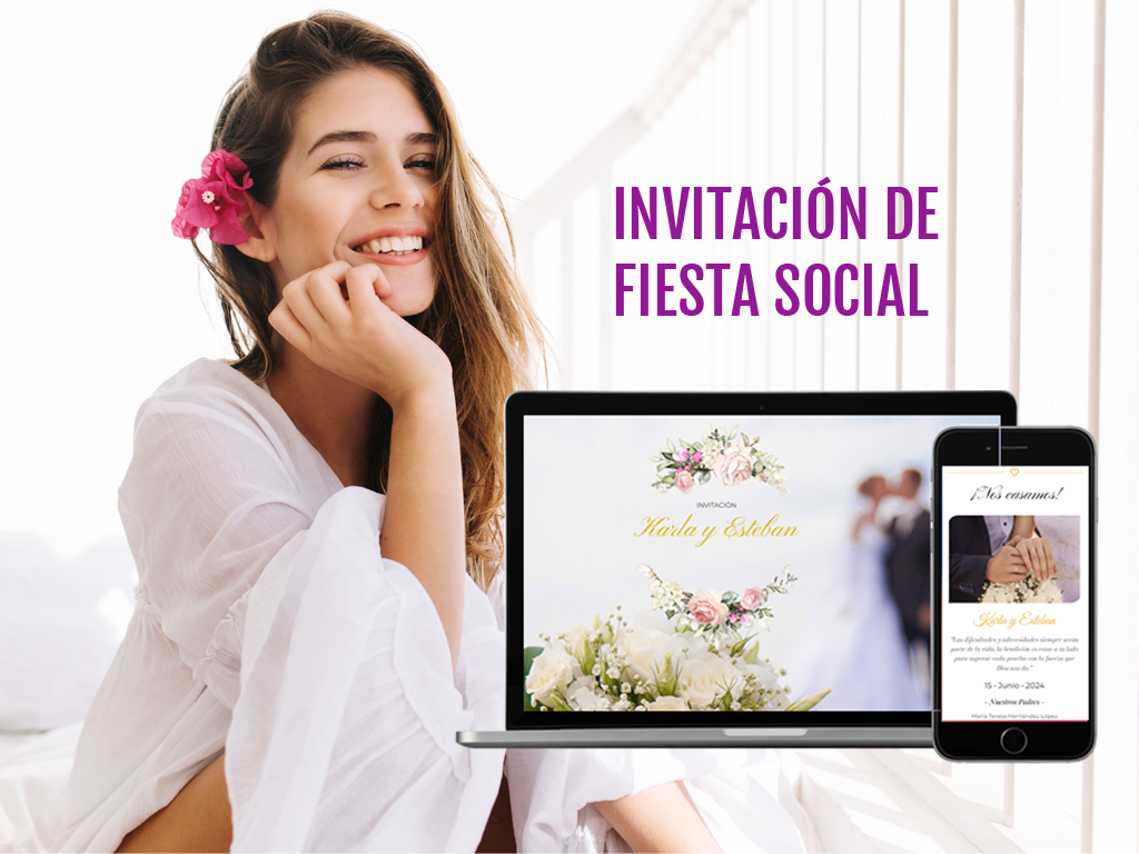 Invitaciones Digitales Personalizadas para XV Años, Bodas, Bautizos y Más